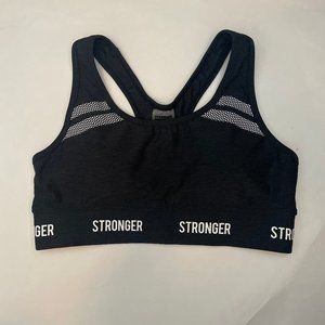 Stronger | Black and White Sports Bra Medium